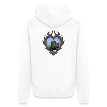 Kleine Fee am Strand - Unisex Premium Bio Zip Hoodie - Weiß - Hinten - Thijin (182cm)