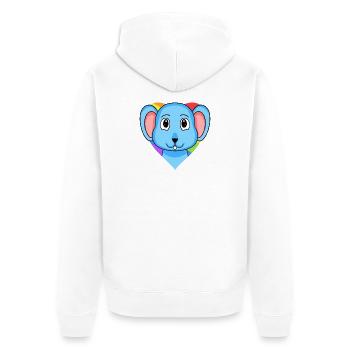 LGBT Tier Maus Regenbogen - Unisex Premium Bio Zip Hoodie - Weiß - Hinten - Thijin (182cm)