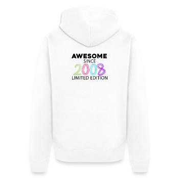 Fantastic since 2008 - vintage 2008 - Unisex Premium Organic Zip Hoodie - white - Back - Thijin (182cm)