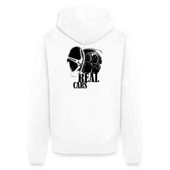 Illustration Interior Innen muscle car v8 Auto - Unisex Premium Organic Zip Hoodie - white - Back - Thijin (182cm)