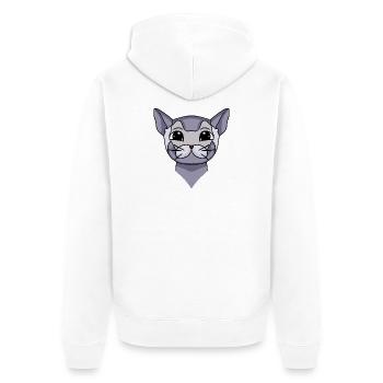 Britisch Kurzhaar Kopf Katze Katzenbesitzer - Unisex Premium Bio Zip Hoodie - Weiß - Hinten - Thijin (182cm)