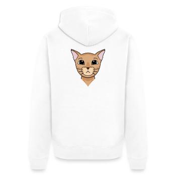 Abessinierkatze Kopf Katze Katzenbesitzer - Unisex Premium Bio Zip Hoodie - Weiß - Hinten - Thijin (182cm)