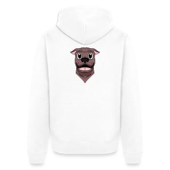 American Terrier Head Dog Dog Owner - Unisex Premium Organic Zip Hoodie - white - Back - Thijin (182cm)