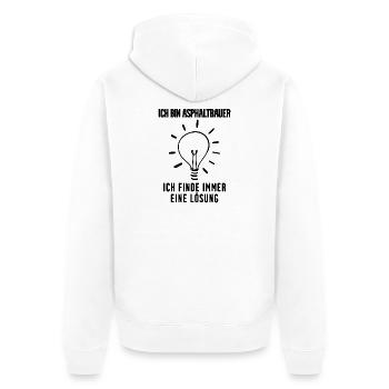 Asphaltbauer Beruf Ausbildung - Unisex Premium Bio Zip Hoodie - Weiß - Hinten - Thijin (182cm)
