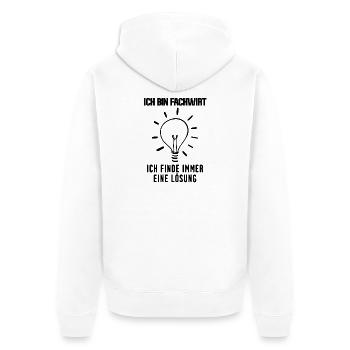 Fachwirt Beruf Ausbildung - Unisex Premium Bio Zip Hoodie - Weiß - Hinten - Thijin (182cm)