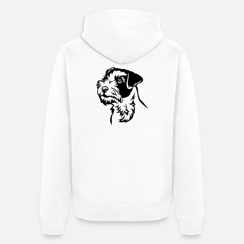 Parson Russell Terrier Tête - Veste à capuche bio Premium Unisexe - blanc