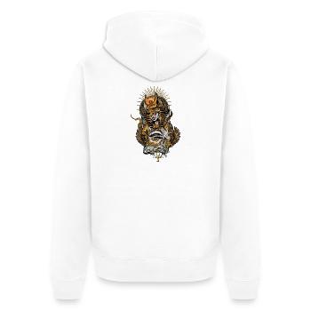 Anubis mask with the all-seeing eye - Unisex Premium Organic Zip Hoodie - white - Back - Thijin (182cm)