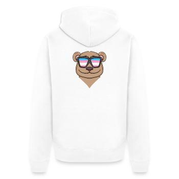 Transgender Transsexuell Braunbär Geschenk - Unisex Premium Bio Zip Hoodie - Weiß - Hinten - Thijin (182cm)
