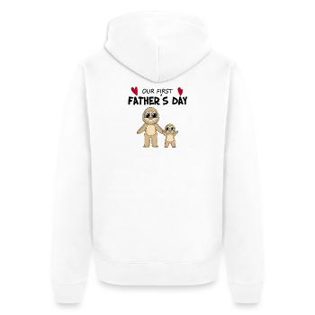 Father's Day Gift - Our First Father's Day - Unisex Premium Organic Zip Hoodie - white - Back - Thijin (182cm)