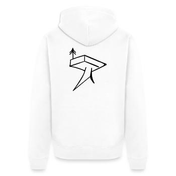 Trifels - Unisex Premium Bio Zip Hoodie - Weiß - Hinten - Thijin (182cm)