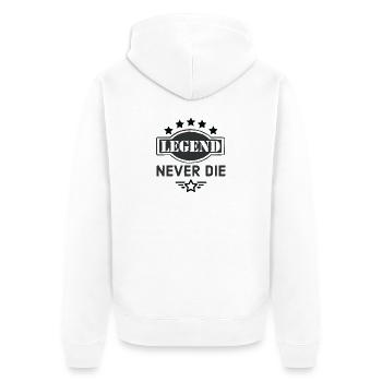 Legende stirb niemals 2 - Unisex Premium Bio Zip Hoodie - Weiß - Hinten - Thijin (182cm)