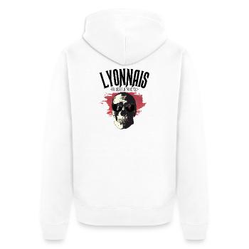 Lyonnais Hasta La Muerte - 69 - Veste à capuche bio Premium Unisexe - blanc - Dos - Thijin (182cm)
