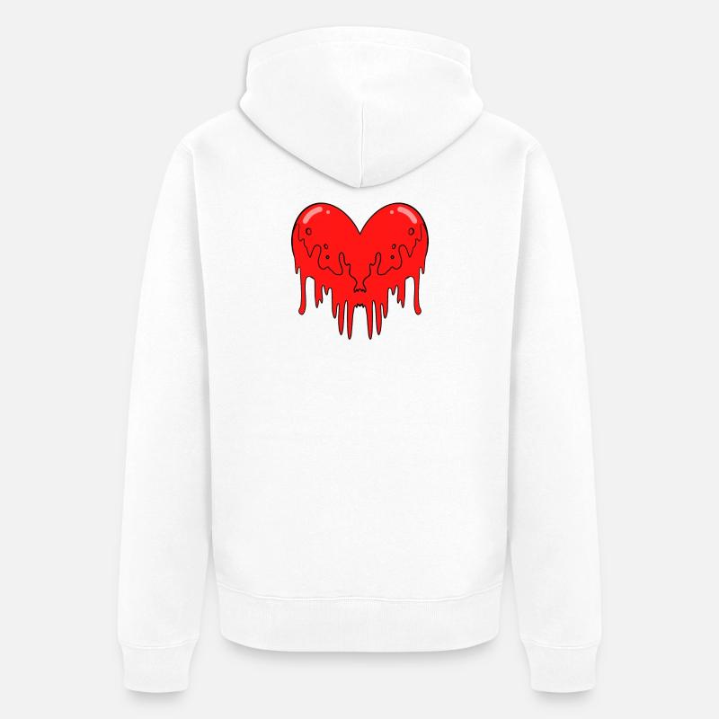Sang de cœur - Veste à capuche bio Premium Unisexe - blanc
