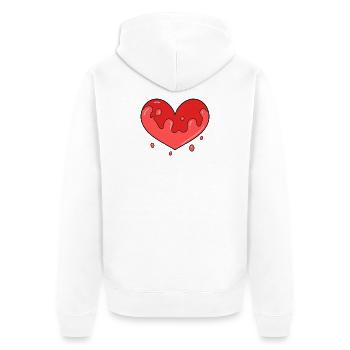 Heart Blood - Unisex Premium Organic Zip Hoodie - white - Back - Thijin (182cm)