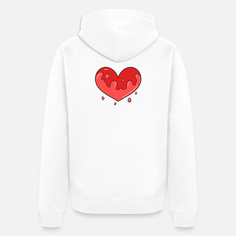 Herz Blut - Unisex Premium Bio Zip Hoodie - Weiß