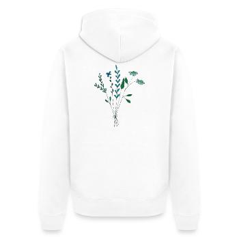flower meadow blue tones dry flowers - Unisex Premium Organic Zip Hoodie - white - Back - Thijin (182cm)