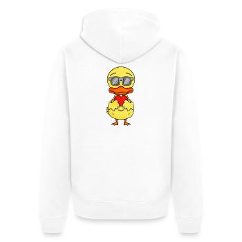 Canard avec lunettes de soleil et cœur - Veste à capuche bio Premium Unisexe - blanc - Dos - Thijin (182cm)