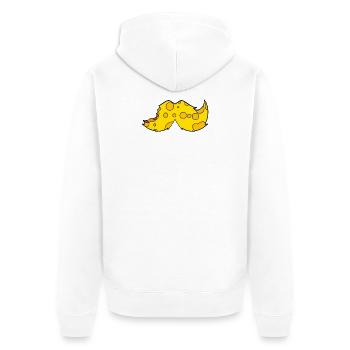 Käse Schnurrbart Bart - Unisex Premium Bio Zip Hoodie - Weiß - Hinten - Thijin (182cm)