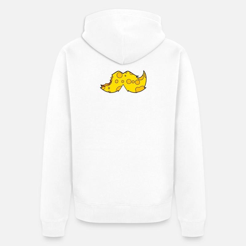 Barbe à moustache au fromage - Veste à capuche bio Premium Unisexe - blanc
