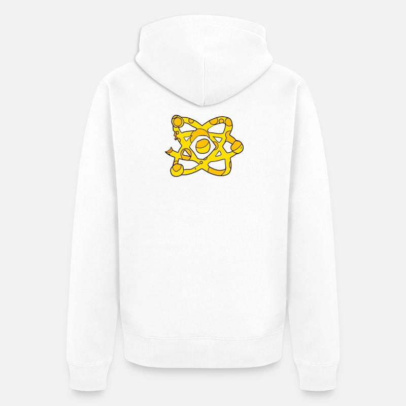Atom Cheese Symbol Science Scientifique - Veste à capuche bio Premium Unisexe - blanc