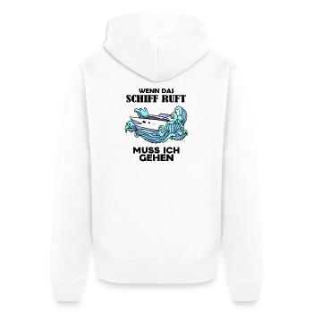 Schiff Schifffahrt - Unisex Premium Bio Zip Hoodie - Weiß - Hinten - Thijin (182cm)
