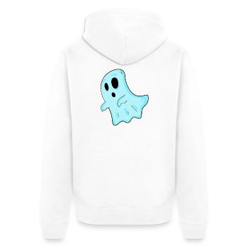 Spirit - Unisex Premium Organic Zip Hoodie - white - Back - Thijin (182cm)