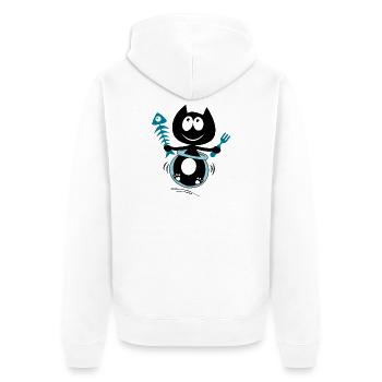 Zut j'ai mangé le poisson ! Humour drôle de chat ! - Veste à capuche bio Premium Unisexe - blanc - Dos - Thijin (182cm)