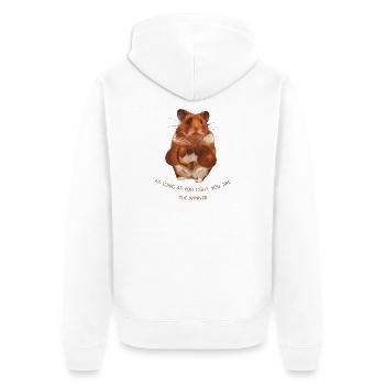 Fighter - Unisex Premium Organic Zip Hoodie - white - Back - Thijin (182cm)