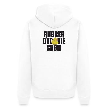 Rubber Duck Rubber Duckie Crew - Unisex Premium Bio Zip Hoodie - Weiß - Hinten - Thijin (182cm)