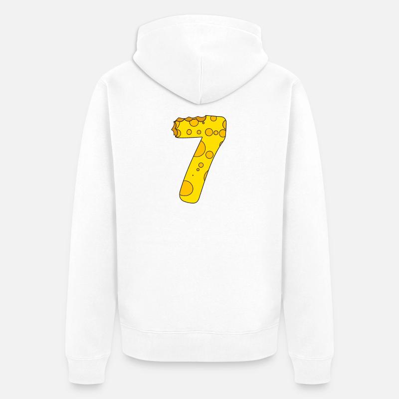 Numéro 7 Digit Cheese - Veste à capuche bio Premium Unisexe - blanc