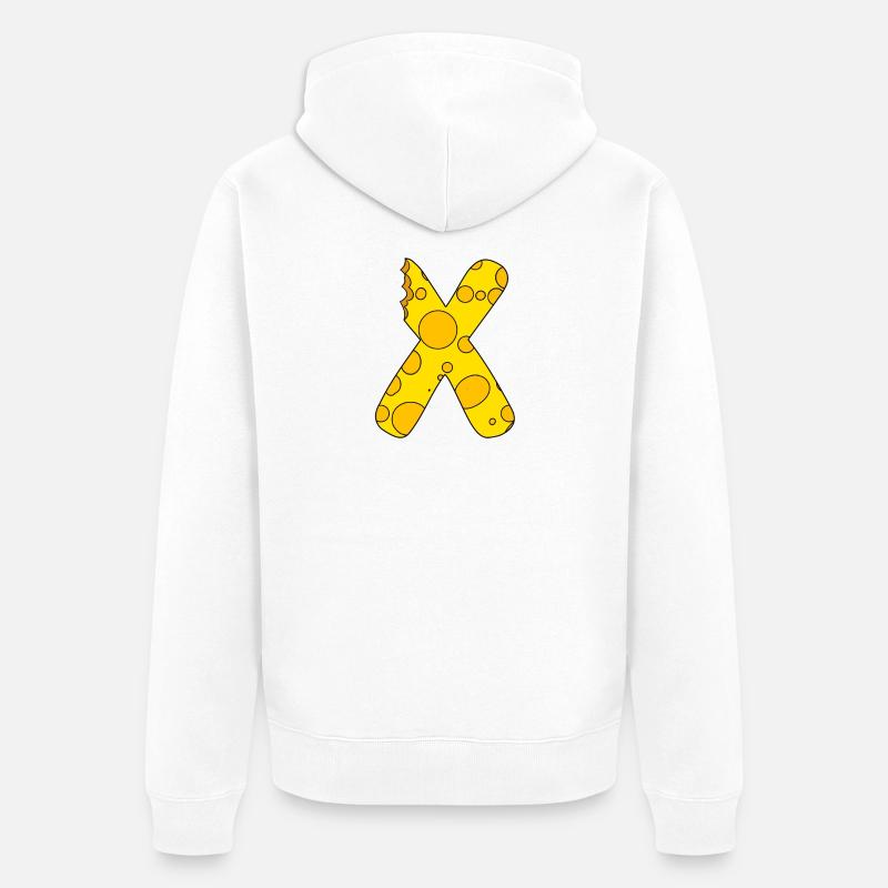 Lettre X - Veste à capuche bio Premium Unisexe - blanc