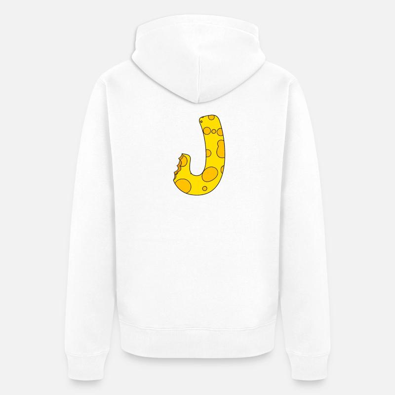 Lettre J - Veste à capuche bio Premium Unisexe - blanc