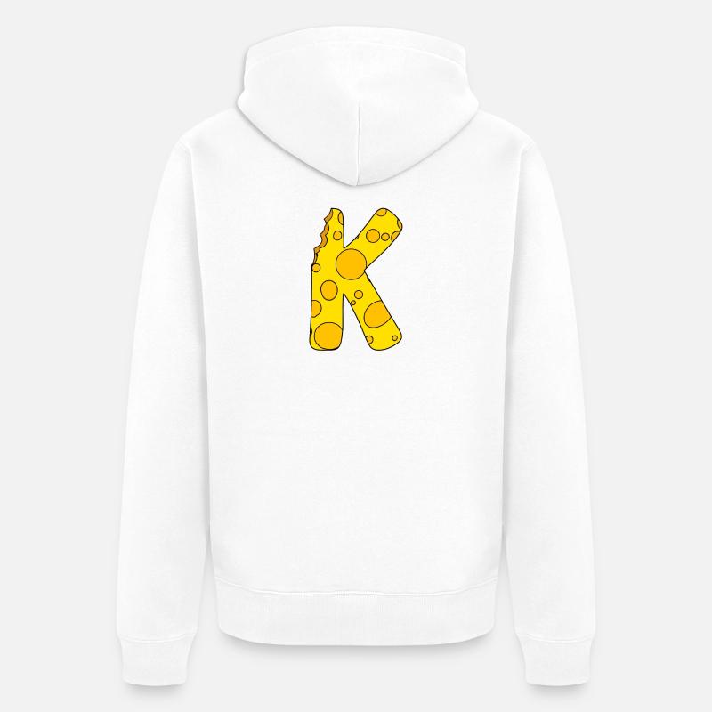 Lettre K - Veste à capuche bio Premium Unisexe - blanc