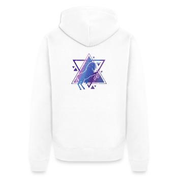 Licorne - Veste à capuche bio Premium Unisexe - blanc - Dos - Thijin (182cm)
