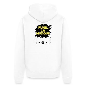 Funk la Musique - Veste à capuche bio Premium Unisexe - blanc - Dos - Thijin (182cm)