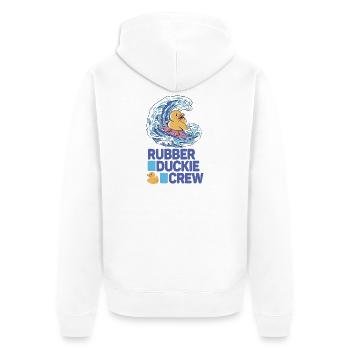 Rubber Duck Rubber Duckie Crew - Unisex Premium Bio Zip Hoodie - Weiß - Hinten - Thijin (182cm)
