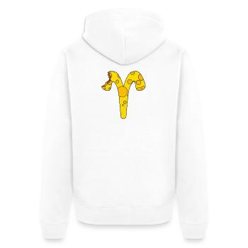 Sternzeichen Widder - Unisex Premium Bio Zip Hoodie - Weiß - Hinten - Thijin (182cm)