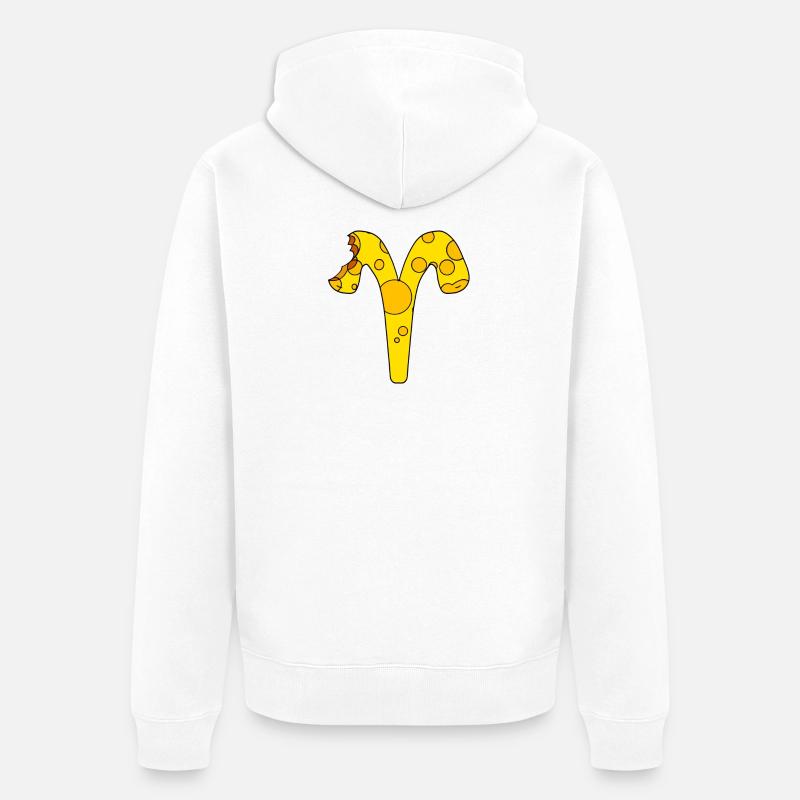 Sternzeichen Widder - Unisex Premium Bio Zip Hoodie - Weiß