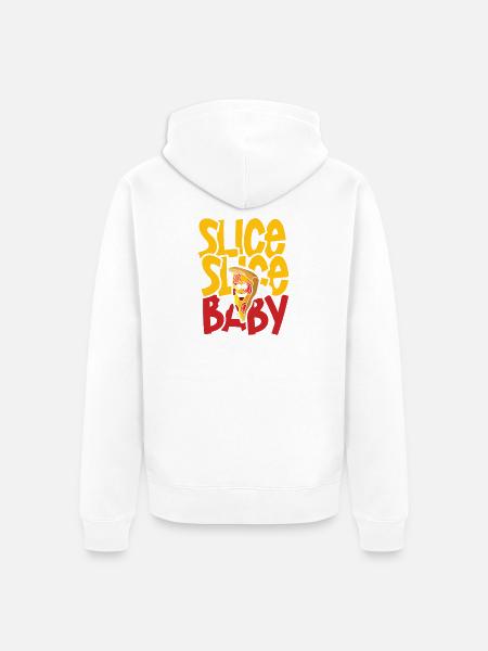 Slice slice baby pizza - Unisex Premium Bio Zip Hoodie - Weiß