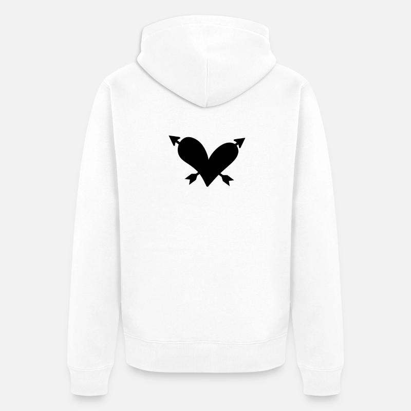 Flèche de cœur - Veste à capuche bio Premium Unisexe - blanc