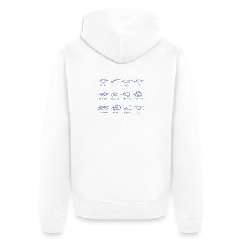 Boote Segeln Knoten Knotenkunde Geschenke - Unisex Premium Bio Zip Hoodie - Weiß - Hinten - Thijin (182cm)