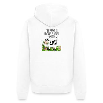 Temps passé dans la nature - Veste à capuche bio Premium Unisexe - blanc - Dos - Thijin (182cm)