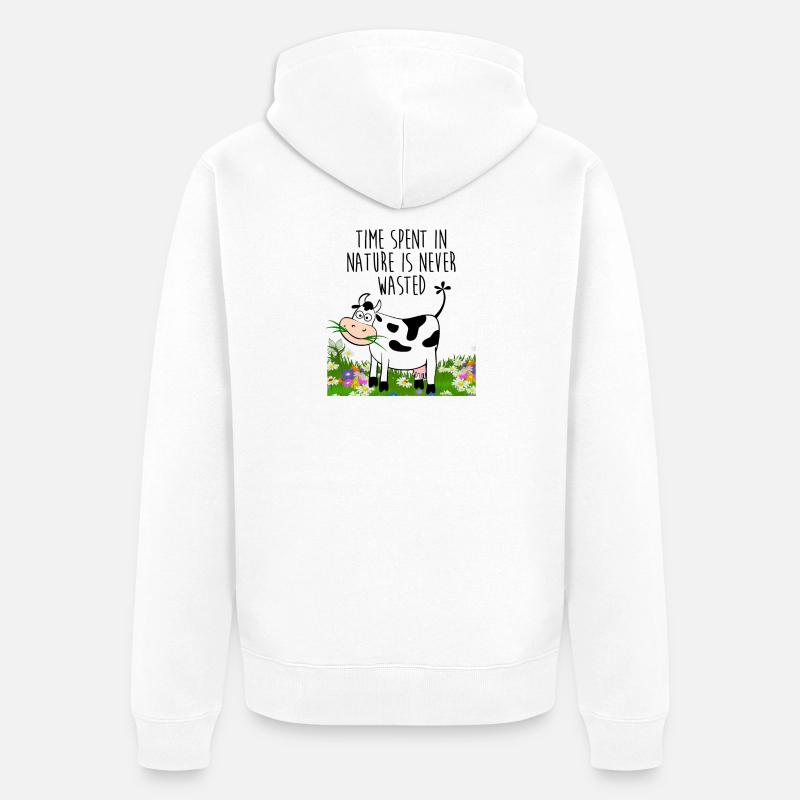 Temps passé dans la nature - Veste à capuche bio Premium Unisexe - blanc