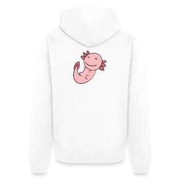 Sweet Axolotl Pink - Unisex Premium Organic Zip Hoodie - white - Back - Thijin (182cm)