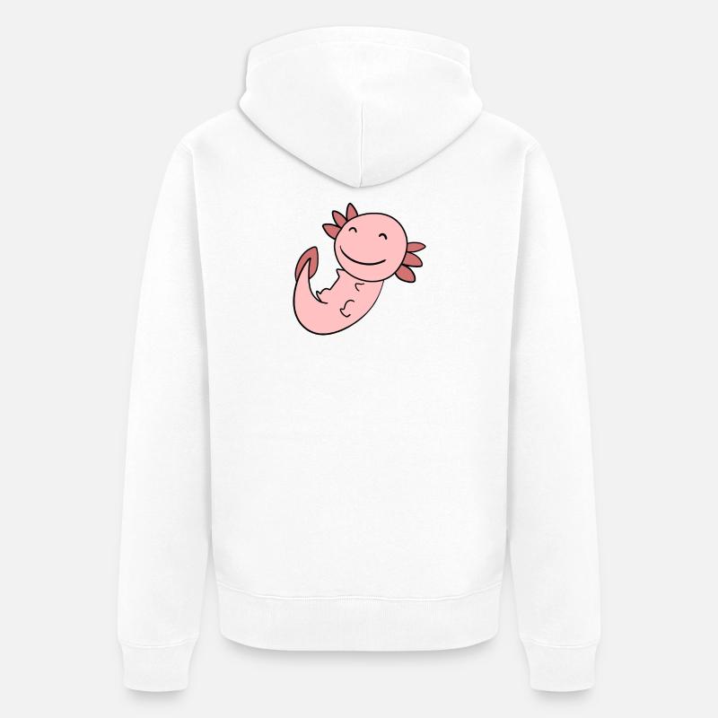 Axolotl Rose Doux - Veste à capuche bio Premium Unisexe - blanc