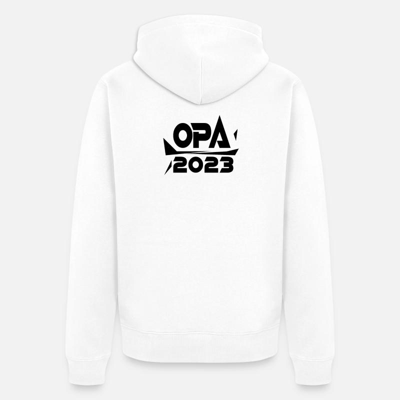 Opa 2023 - Opa werden - Bald Opa - Unisex Premium Bio Zip Hoodie - Weiß