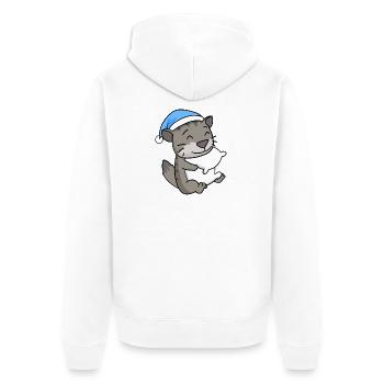 Cat Cat Breed Siberian Cat - Unisex Premium Organic Zip Hoodie - white - Back - Thijin (182cm)