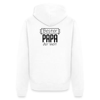 Papa Shirt - Bester Papa der Welt - Vatertag - Unisex Premium Bio Zip Hoodie - Weiß - Hinten - Thijin (182cm)