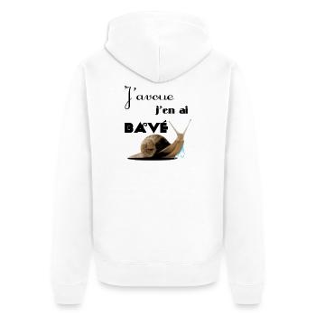 J'avoue - Veste à capuche bio Premium Unisexe - blanc - Dos - Thijin (182cm)