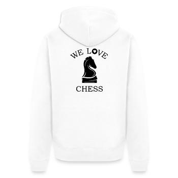 we love chess chess rook horse icon graphic icon - Unisex Premium Organic Zip Hoodie - white - Back - Thijin (182cm)